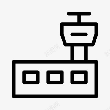 机场安全第一机场城市控制塔图标图标