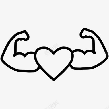 强壮的心脏有氧运动肌肉图标图标