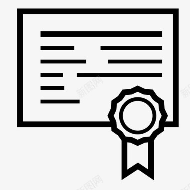 证书批准文凭图标图标