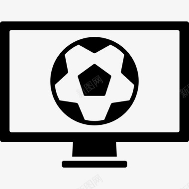 踢足球足球世界比赛节目在电视监控屏幕上运动踢足球图标图标