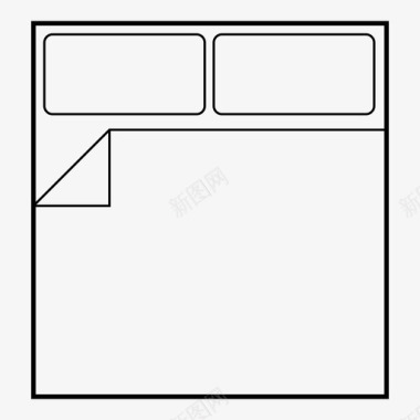 双人床建筑平面图建筑图标图标