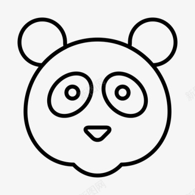纯野生熊猫动物熊图标图标