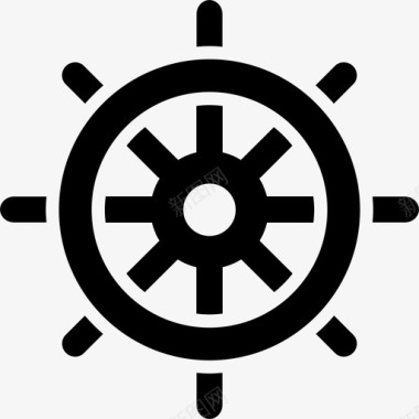 船轮舵手航海和航海标志图标图标