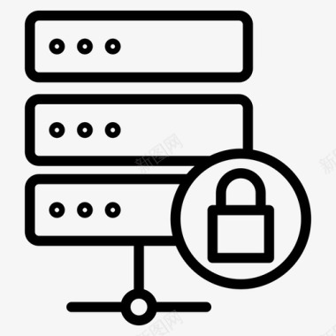 安全服务器锁定服务器密码保护图标图标