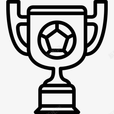 双色足球图标足球奖杯足球运动图标图标
