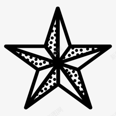 圣诞树星星装饰灯光图标图标