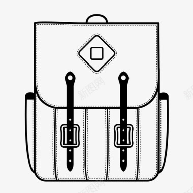 荷兰风格背包包时尚图标图标