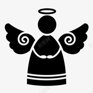 天使圣诞节翅膀图标图标