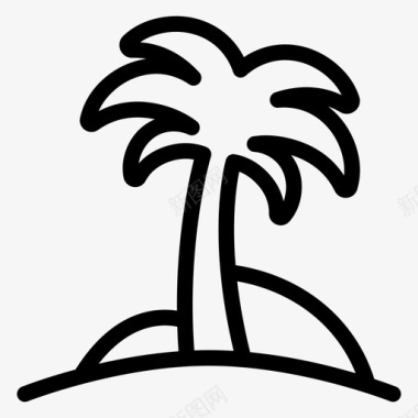 棕榈树海滩沙漠图标图标