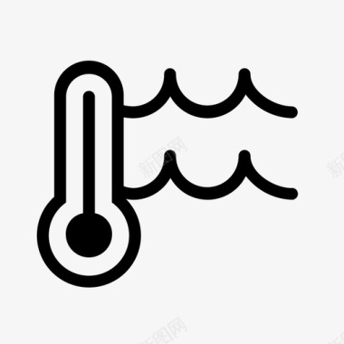 水温最高温度温度计图标图标