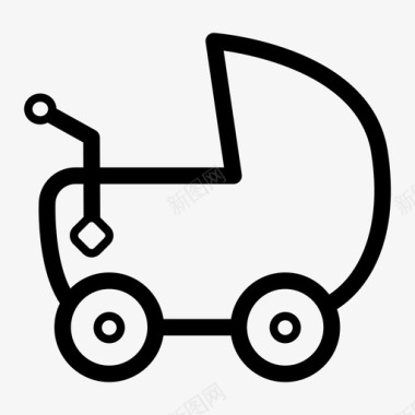 婴儿推车婴儿推车婴儿养育图标图标
