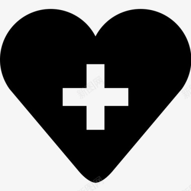 恶心心脏护理十字架医院图标图标