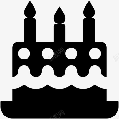 蜡烛生日蛋糕面包店蜡烛图标图标