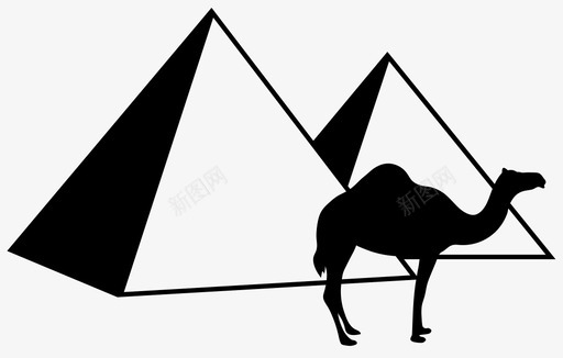 金字塔骆驼沙漠图标图标