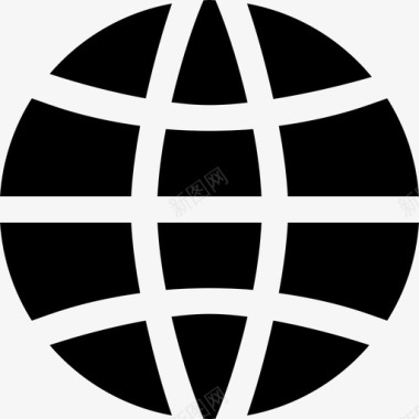 带网格的黑色圆圈的全球符号bigmug实心填充图标图标