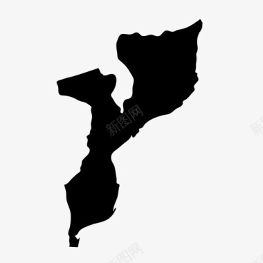 非洲拼图地图莫桑比克非洲地理图标图标