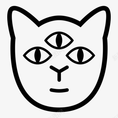 通灵猫通灵眼猫脸图标图标