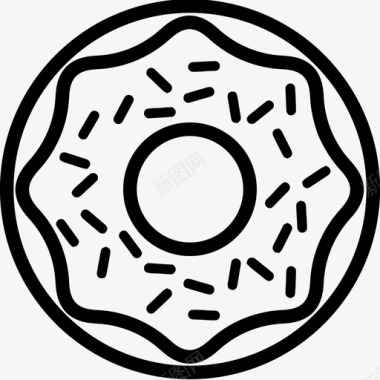 一家人吃甜甜圈甜点食物图标图标