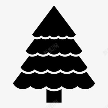 圣诞树冷杉树假日图标图标