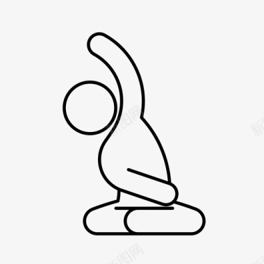伸展瑜伽锻炼健身图标图标