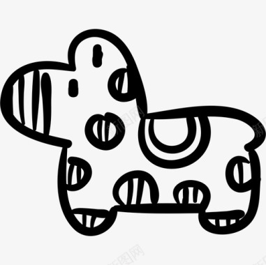 马玩具动物玩具手绘玩具图标图标
