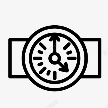 圣诞节雪人手表闹钟时钟图标图标