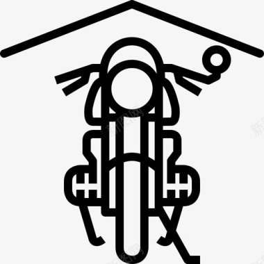 车库里的摩托车自行车咖啡馆赛车手图标图标