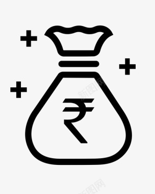 钱袋子印度货币图标图标