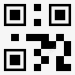 链接的方块二维码条码方块图标高清图片