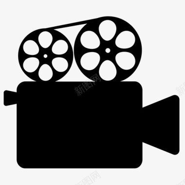 电影放映机摄像机胶卷机电影机图标图标