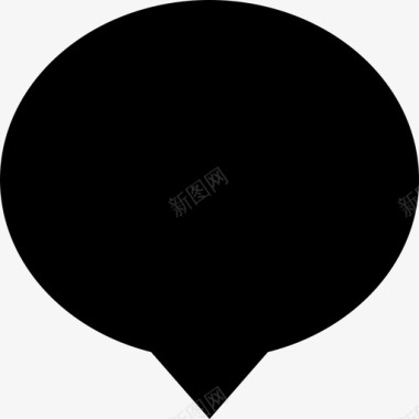 椭圆形黑色演讲气球大杯子实心填充图标图标