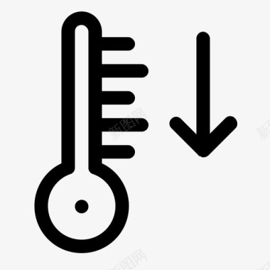 天气下降温度计冷下降图标图标