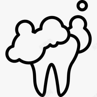 牙齿清洁护理泡沫图标图标