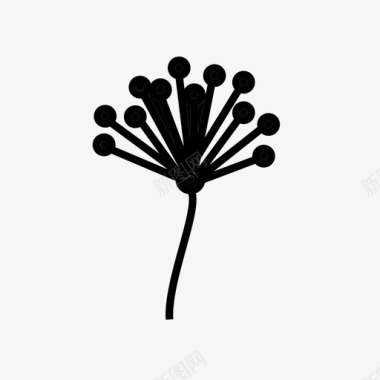 圆形点状植物分枝极小极简植物图标图标