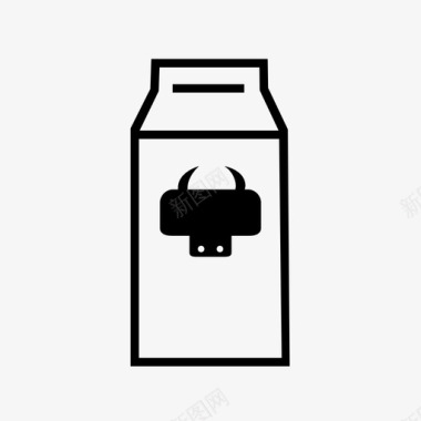 牛奶盒饮料奶牛图标图标