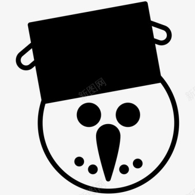 冬天的雪人雪人圣诞节头图标图标