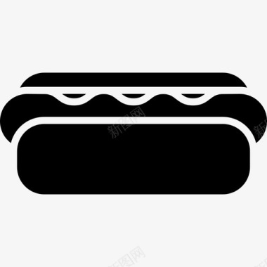 面包食物美式足球中的热狗香肠图标图标