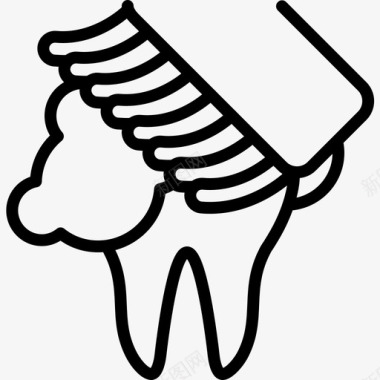 牙膏牙齿清洁护理牙刷图标图标