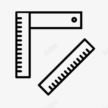 木工尺子数学测量图标图标