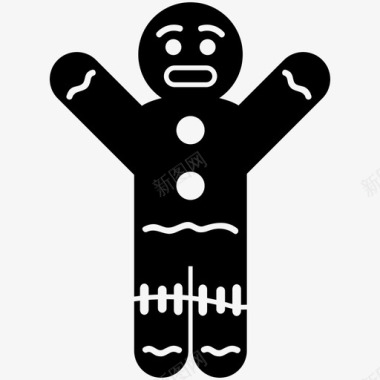 冬天的性格姜饼人圣诞节饼干图标图标