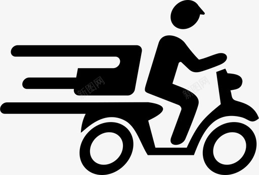 快速交货快速摩托车图标图标