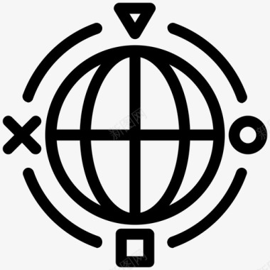 星球全球通讯国际图标图标