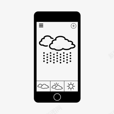 移动天气应用程序智能手机图标图标