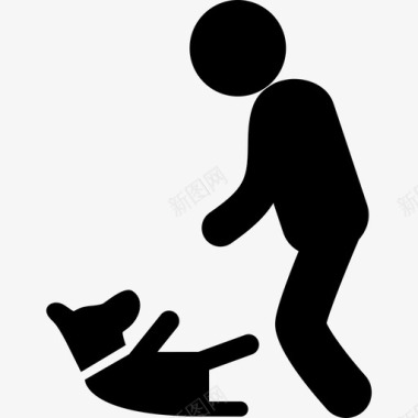 用爪子抓狗和人动物狗玩耍图标图标