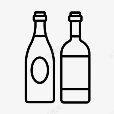 酒和香槟酒酒吧图标图标