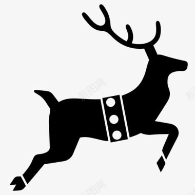 驯鹿圣诞节装饰图标图标