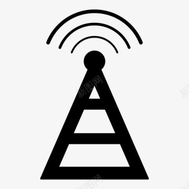 无线网信号广播塔天线广播图标图标