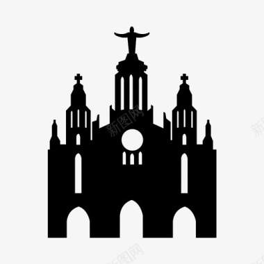 炳灵寺标志圣心寺巴塞罗那教堂图标图标