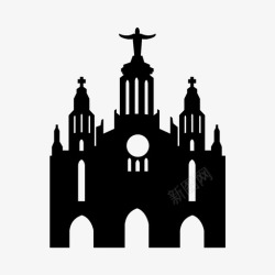 炳灵寺标志圣心寺巴塞罗那教堂图标高清图片