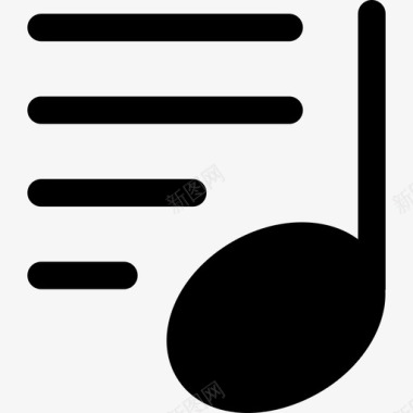 音乐主题信息界面带有文本线的音符符号bigmug实心填充图标图标